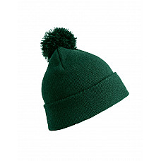 Bottle Green Junior Pom Pom Beanie