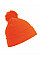 Fluoresent Orange Junior Pom Pom Beanie