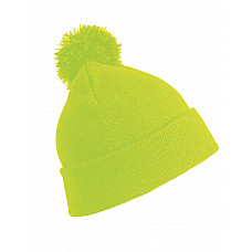 Fluoresent Yellow Junior Pom Pom Beanie