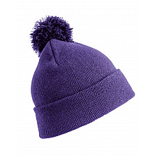 Purple Junior Pom Pom Beanie