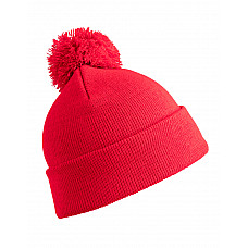 Red Junior Pom Pom Beanie