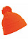 Fluoresent Orange Pom Pom Beanie