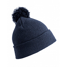 Navy Pom Pom Beanie