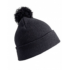 Black Pom Pom Beanie