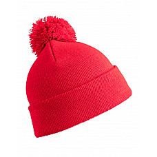 Red Pom Pom Beanie