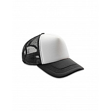 Black/White Detroit 1/2 Mesh Truckers Cap