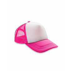 Super Pink/ White Detroit 1/2 Mesh Truckers Cap