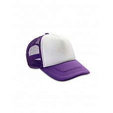 Purple/White Detroit 1/2 Mesh Truckers Cap