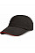 Black/Red Low Profile Heavy Brushed Cotton Cap with Sandwich Peak