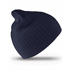 Navy Double Knit Cotton Beanie Hat