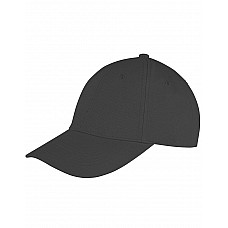 Black Memphis 6 Panel Brushed Cotton Low Profile Cap