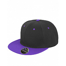 Black/Purple Bronx Original Flat Peak Snap Back Dual Colour Cap