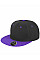 Black/Purple Bronx Original Flat Peak Snap Back Dual Colour Cap