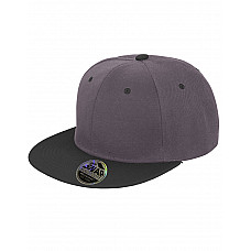 Heather Grey/Black Bronx Original Flat Peak Snap Back Dual Colour Cap