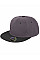 Heather Grey/Black Bronx Original Flat Peak Snap Back Dual Colour Cap