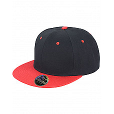 Black/Red Bronx Original Flat Peak Snap Back Dual Colour Cap