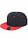 Black/Red Bronx Original Flat Peak Snap Back Dual Colour Cap