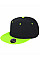 Black/Lime Green Bronx Original Flat Peak Snap Back Dual Colour Cap