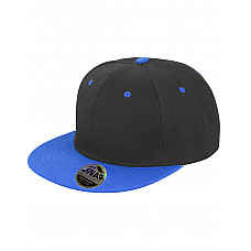 Black/ Azure Blue Bronx Original Flat Peak Snap Back Dual Colour Cap