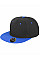 Black/ Azure Blue Bronx Original Flat Peak Snap Back Dual Colour Cap