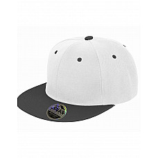 White/Black Bronx Original Flat Peak Snap Back Dual Colour Cap