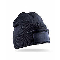 Navy Recycled Double Knit Printers Beanie