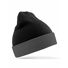 Black/ Grey Recycled Black Compass Beanie