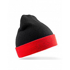 Black/Red Recycled Black Compass Beanie