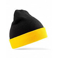 Black/Yellow Recycled Black Compass Beanie