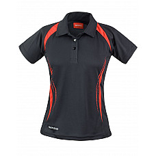 Black/Red Ladies'  Team Spirit Polo Shirt