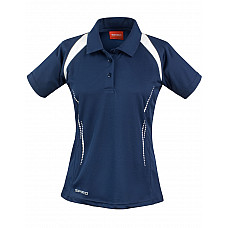 Navy/White Ladies'  Team Spirit Polo Shirt