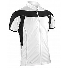 White/Black Men's Bikewear Full Zip Performance Top