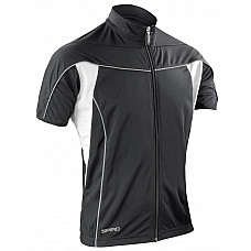 Black/White Men's Bikewear Full Zip Performance Top