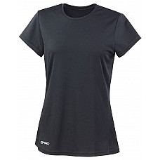 Black Ladies' Quick Dry Short Sleeve T-Shirt