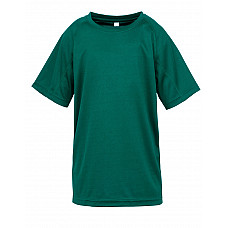 Bottle Green Junior Performance Aircool Tee