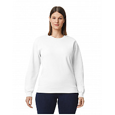 White Softstyle Midweight Fleece Adult Crewneck