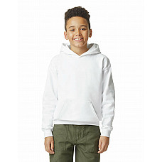 White Softstyle Midweight Fleece Youth Hoodie