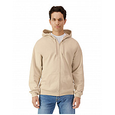 Sand Softstyle Midweight Fleece Adult Full Zip Hooded Sweatshirt