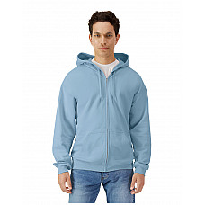 Stone Blue Softstyle Midweight Fleece Adult Full Zip Hooded Sweatshirt