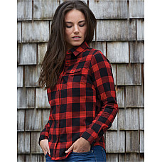 Black/Red Plaid Women's Snap Front Shirt