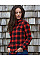 Black/Red Plaid Women's Snap Front Shirt