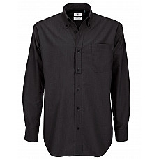 Black Men's Oxford Long Sleeve Shirt