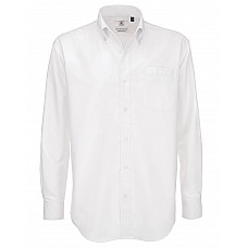 White Men's Oxford Long Sleeve Shirt