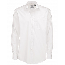 White Men's Smart Long Sleeve Poplin Shirt