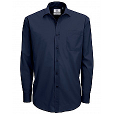 Navy Men's Smart Long Sleeve Poplin Shirt