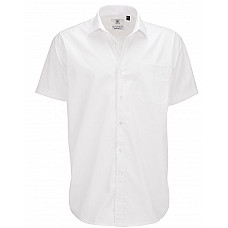 White Men's Smart Short Sleeve Poplin Shirt