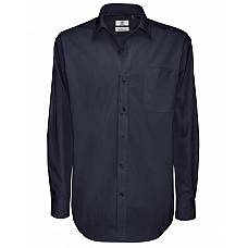 Navy Men's Sharp Long Sleeve Twill Shirt