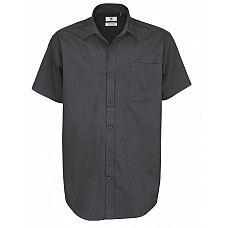 Dark Grey Men's Sharp Short Sleeve Shirt