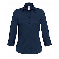 Navy Women's Milano Poplin 3/4 Sleeve Shirt