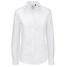 White Women's Oxford Long Sleeve Shirt